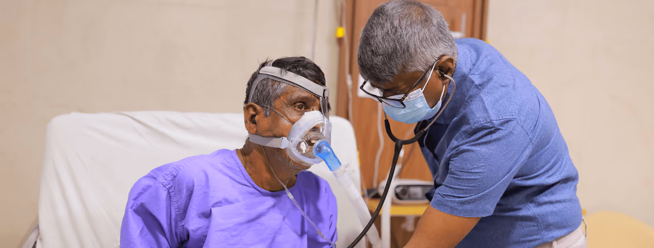 Respiratory diagnostic equipment in use